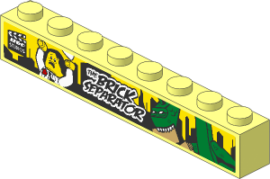Brick  1 x  8 with with "THE BRICK SEPARATOR" Movie Poster Sticker