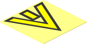 Sticker  1.9 x  1.9 with Yellow Triangular Arrow