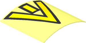 Sticker  1.9 x  1.9 with Yellow Triangular Arrow (Formed)
