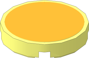 Tile  2 x  2 Round with Chrome Gold Sticker