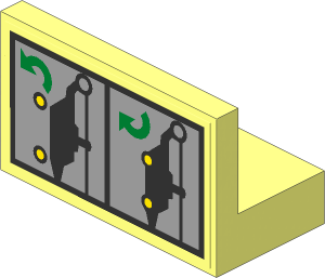Panel  1 x  2 x  1 with Helicopter Landing Gear Instructions Sticker