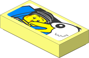 Tile  1 x  2 with Queasy Rider and Seagull Sticker