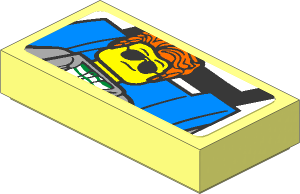 Tile  1 x  2 with Cool Guy with Sunglasses Sticker