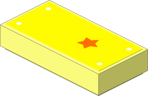 Tile  1 x  2 with Orange Star and Medium Lavender "STEPH 01" Sticker