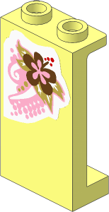Panel  1 x  2 x  3 Reinforced with Bright Pink and Medium Azure Flower Sticker