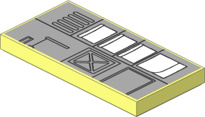 Tile  2 x  4 with Lunar Lander Hull Plates Pattern 1 Sticker