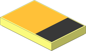 Tile  2 x  3 with Black and Chrome Gold Rectangles Sticker