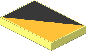 Tile  2 x  3 with Black and Chrome Gold Triangles Sticker