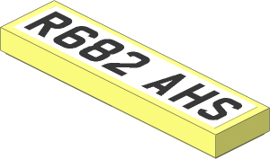 Tile  1 x  4 with "R682 AHS" on White Background Sticker