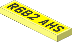 Tile  1 x  4 with "R682 AHS" on Yellow Background Sticker