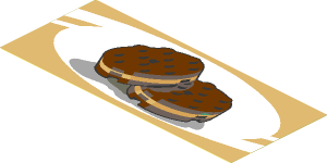 Sticker  6.3 x  2.7 with Biscuits and White Oval on Tan Background