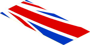 Sticker  2.8 x  6.7 with Partial Right United Kingdom Flag