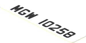 Sticker  0.7 x  3.7 with Black "MGW 10258" on White Background