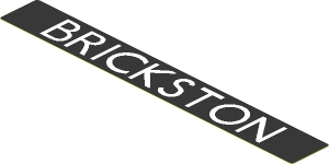 Sticker  0.7 x  5.7 with White "BRICKSTON" on Black Background