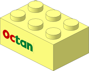 Brick  2 x  3 with Octan Left Sticker