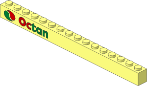 Brick  1 x 16 with Octan Logo Sticker