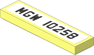 Tile  1 x  4 with Black "MGW 10258" on White Background Sticker