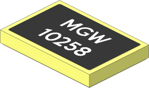 Tile  2 x  3 with White "MGW 10258" on Black Background Sticker