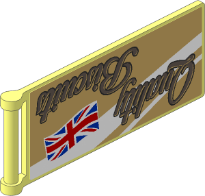 Flag  8 x  3 with Rod with "Quality Biscuits" and United Kingdom Flag Right Model Stickers