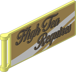 Flag  8 x  3 with Rod with "High Tea Requires" and United Kingdom Flag Left Model Stickers