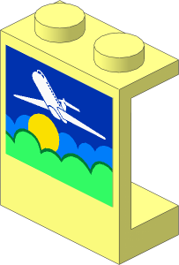Panel  1 x  2 x  2 with Airplane above Sun and Clouds Sticker