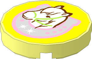 Tile  2 x  2 Round with Horse Head in Horseshoe Sticker