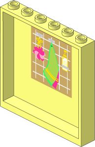 Panel  1 x  6 x  5 with Sponge, Green Towel and Soap Bottle Sticker