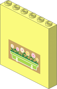 Panel  1 x  6 x  5 with Lime Flower Box Sticker