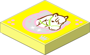 Tile  2 x  2 with Horse Head Facing Right in Horseshoe Sticker