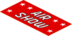 Sticker  1.9 x  3.9 with White Stars and "AIR SHOW"