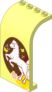 Panel  3 x  4 x  6 with White Horse, Flower and Butterflies Left Sticker