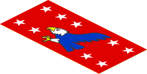 Sticker  1.9 x  3.9 with White Stars and Blue Eagle