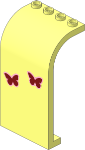 Panel  3 x  4 x  6 with Dark Red Butterfly Stickers