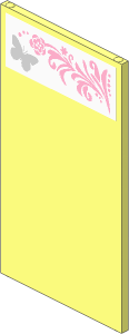 Glass for Window  1 x  4 x  6 with Silver Butterfly and Pink Floral Left Sticker