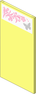 Glass for Window  1 x  4 x  6 with Silver Butterfly and Pink Floral Right Sticker