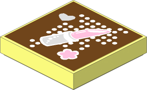 Tile  2 x  2 with Heart, Lipstick and Flower Sticker