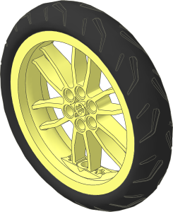 Wheel 17 x 75 Motorcycle with Holes in Rim with Tyre 21/ 48 x 75 Motorcycle with Racing Tread