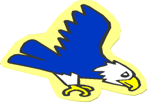 Sticker  2.1 x  2.3 with Blue Eagle Facing Right