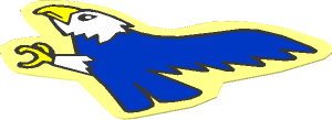Sticker  2.1 x  2.3 with Blue Eagle Facing Left