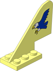 Tail  2 x  5 x  3.667 Plane with Blue Eagle Stickers on both Sides