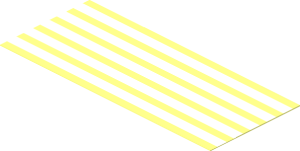 =Sticker  1.6 x  3.9 with White/Clear Stripes