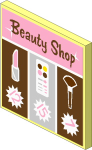 Roadsign Clip-on  2 x  2 Square with Beauty Shop Cashier Display Sticker