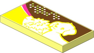 Tile  2 x  4 with Hedgehog and Dog Sticker