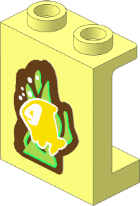Panel  1 x  2 x  2 Reinforced with Medium Lavender Fish with Yellow Fins Sticker
