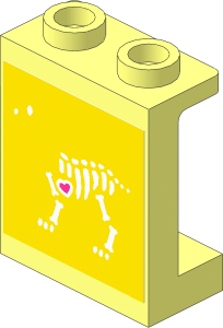 Panel  1 x  2 x  2 Reinforced with X-Ray Dog Skeleton Sticker