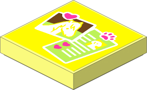 Tile  2 x  2 with Horse Head Photo and Dog ID Sticker