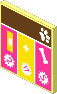 Roadsign Clip-on  2 x  2 Square with Vet Clinic Computer Display Sticker