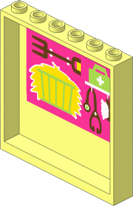 Panel  1 x  6 x  5 with Hay, Pitchfork, First Aid Kit, Stethoscope and Brush Sticker