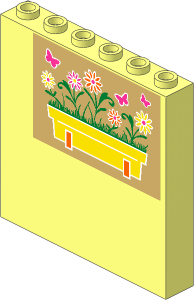 Panel  1 x  6 x  5 with Flower Box and Butterflies Left Sticker