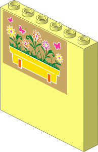 Panel  1 x  6 x  5 with Flower Box and Butterflies Right Sticker